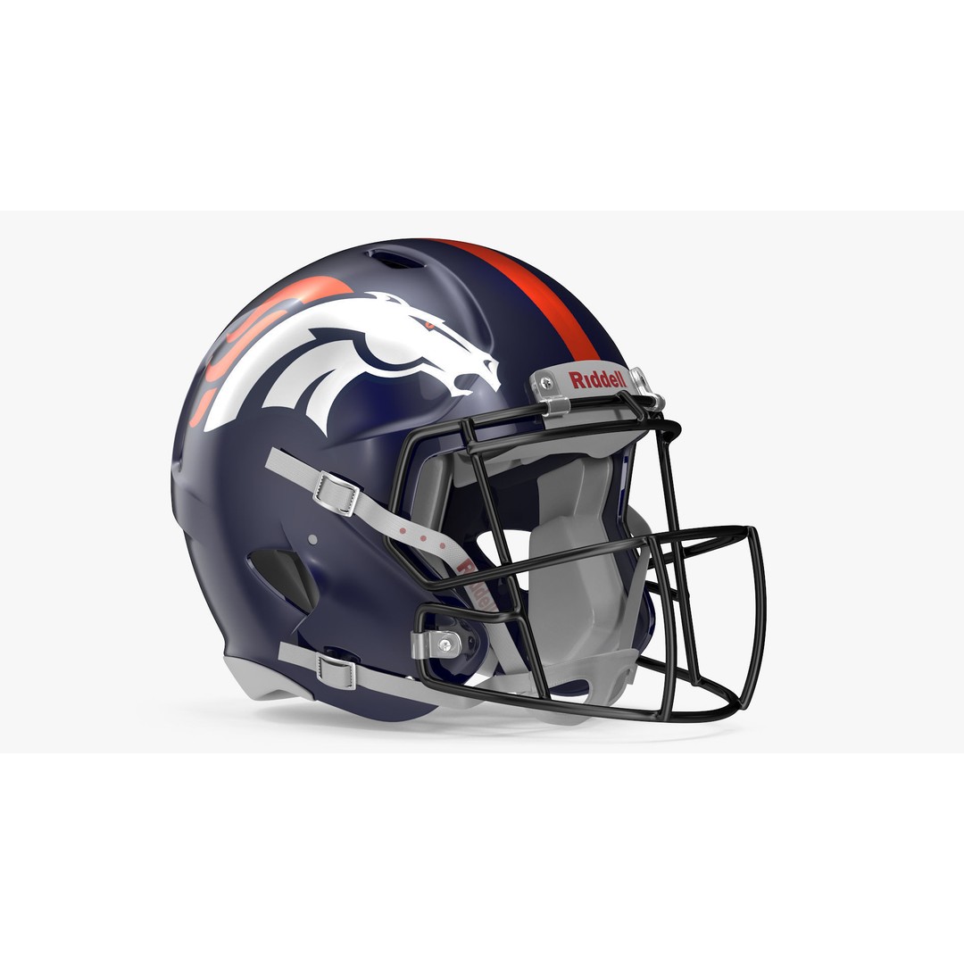 Denver Broncos Football Helmet 3D Model – High Poly PBR Asset, FBX, OBJ - View 6