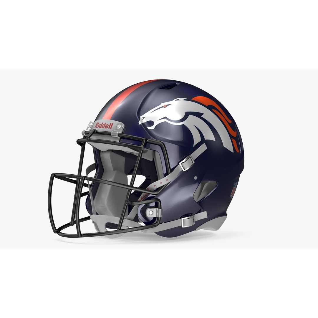 Denver Broncos Football Helmet 3D Model – High Poly PBR Asset, FBX, OBJ - View 7