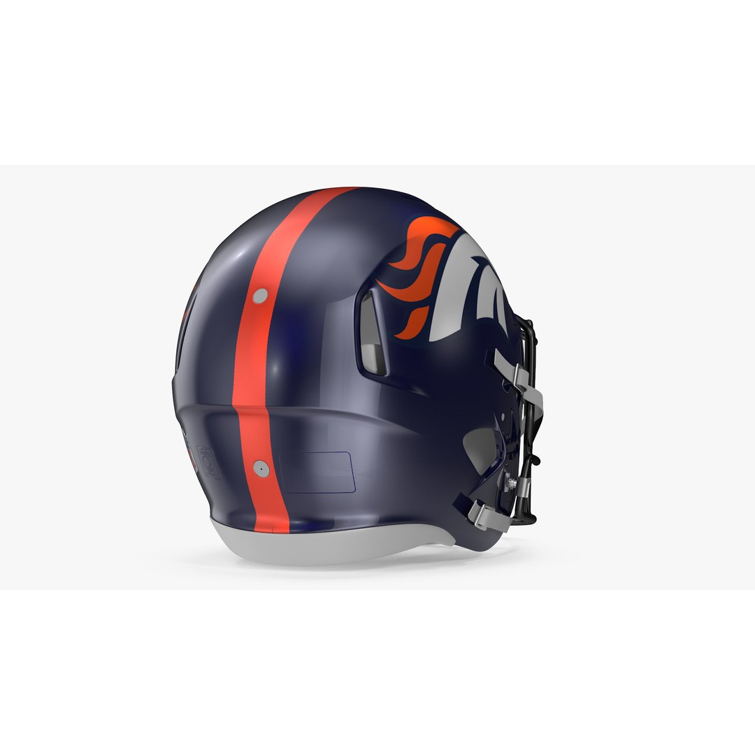 Denver Broncos Football Helmet 3D Model – High Poly PBR Asset, FBX, OBJ - View 8