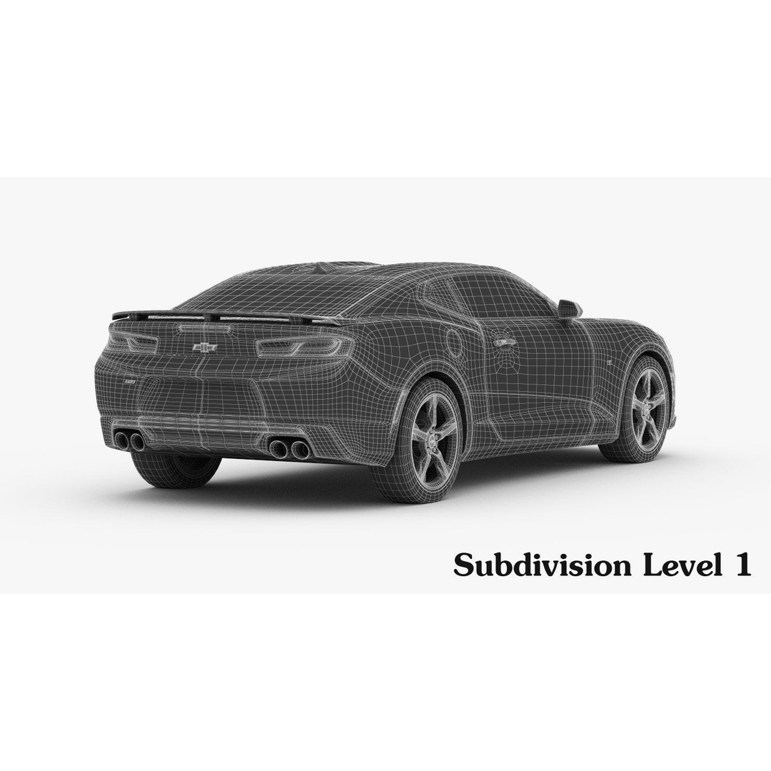 Chevrolet Camaro SS 2016 3D Model – High Poly Muscle Car, FBX, OBJ - View 26