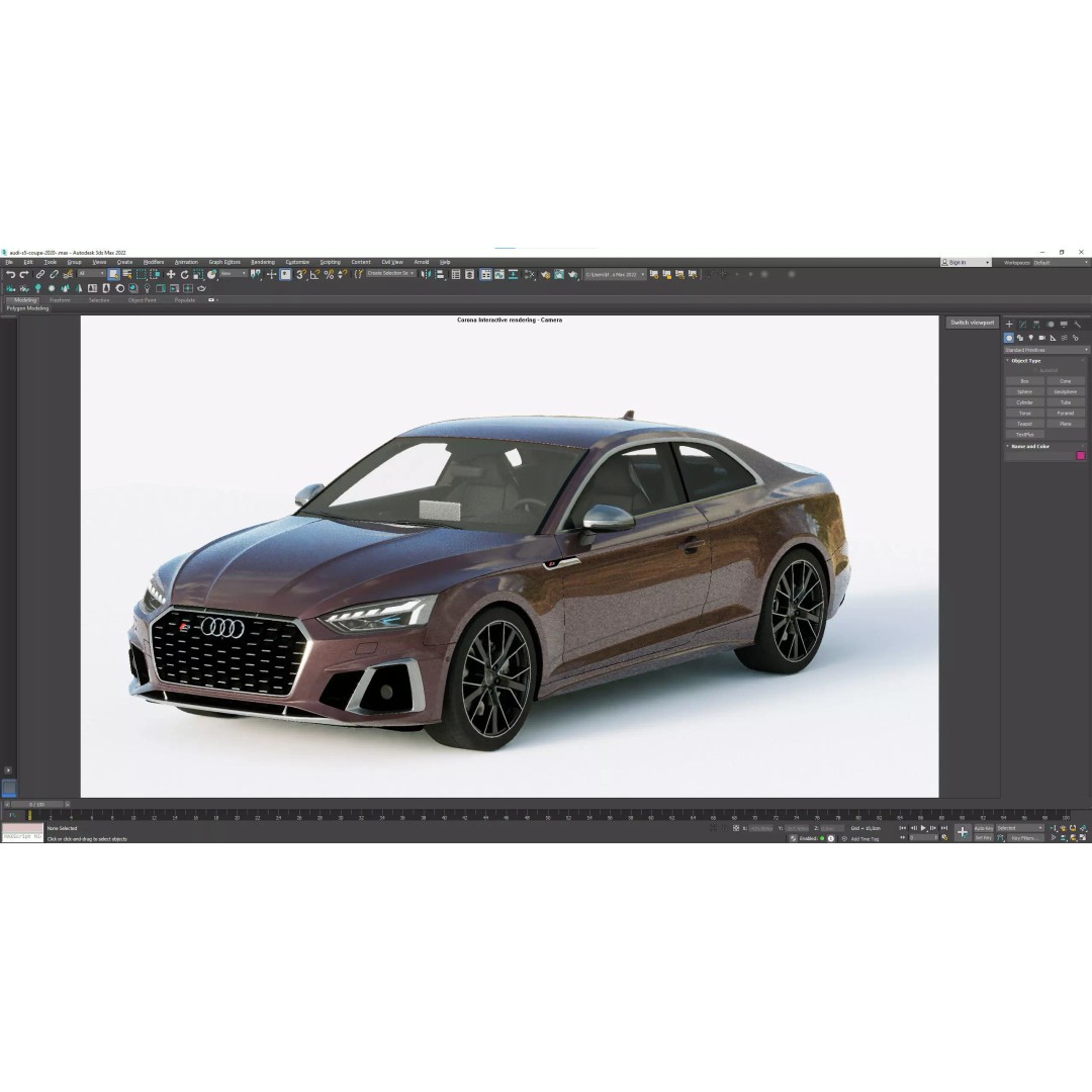 Audi S5 Coupe 2020 3D Model – High Poly PBR Car Asset, FBX, Blender