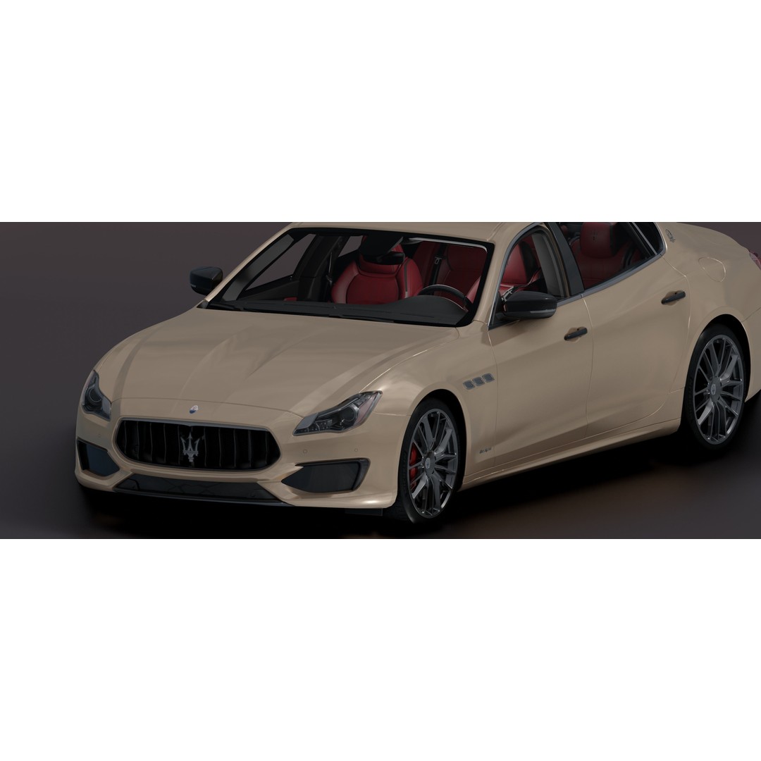 Maserati Quattro GTS 3D Model – Photorealistic Low Poly Car for Blender - View 12