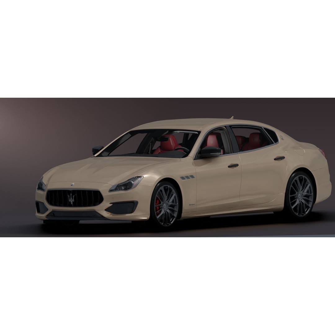 Maserati Quattro GTS 3D Model – Photorealistic Low Poly Car for Blender - View 13