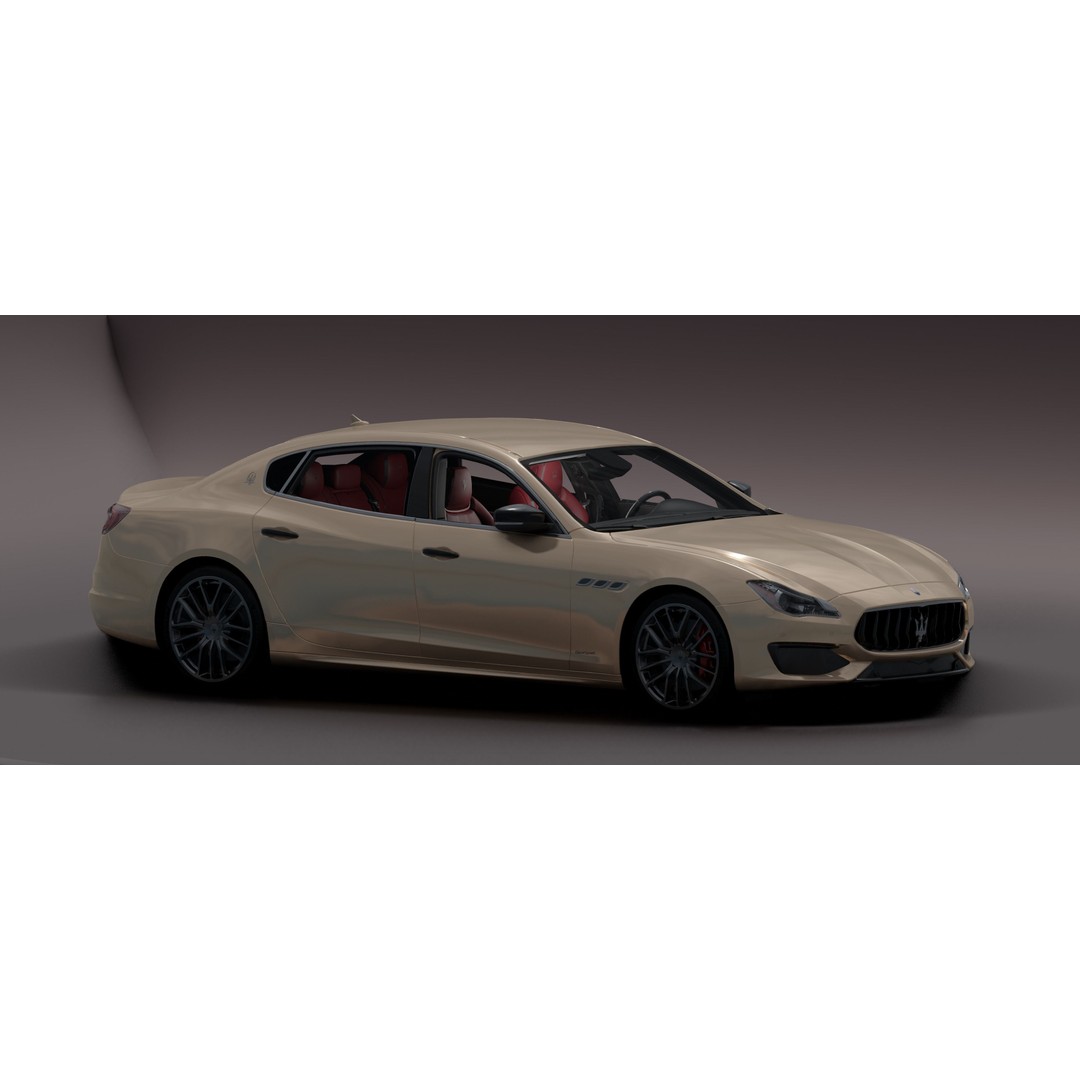 Maserati Quattro GTS 3D Model – Photorealistic Low Poly Car for Blender - View 16