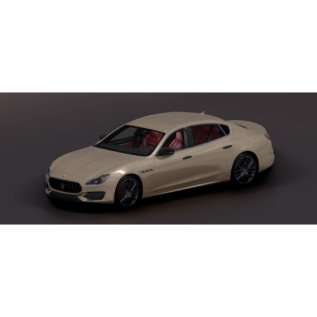 Maserati Quattro GTS 3D Model – Photorealistic Low Poly Car for Blender - View 19