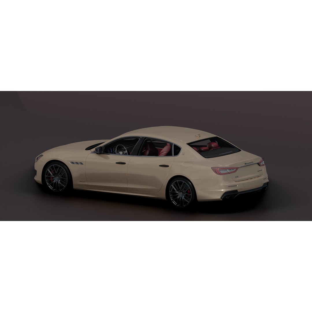 Maserati Quattro GTS 3D Model – Photorealistic Low Poly Car for Blender - View 21