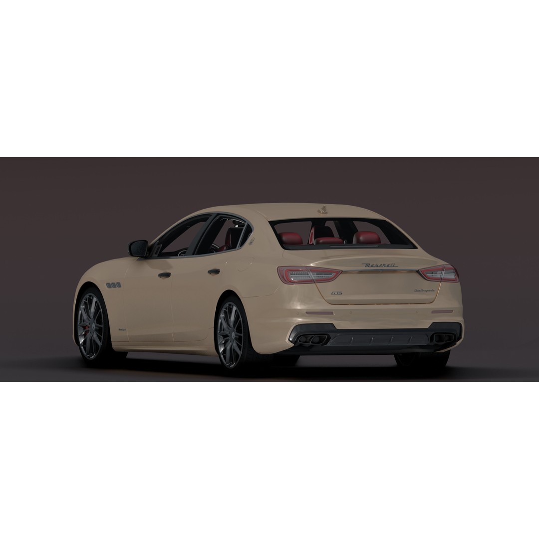 Maserati Quattro GTS 3D Model – Photorealistic Low Poly Car for Blender - View 22