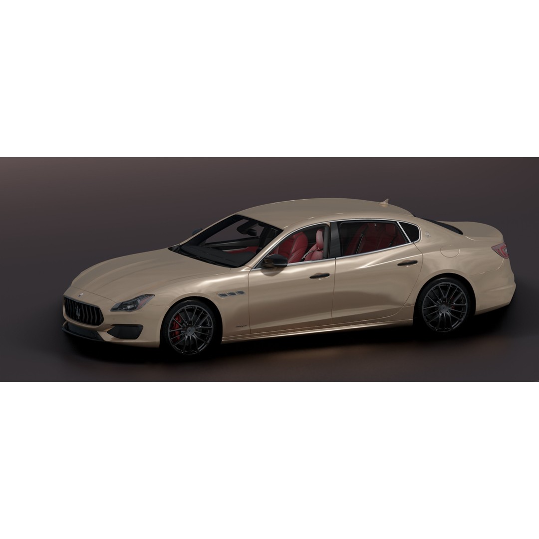 Maserati Quattro GTS 3D Model – Photorealistic Low Poly Car for Blender - View 28