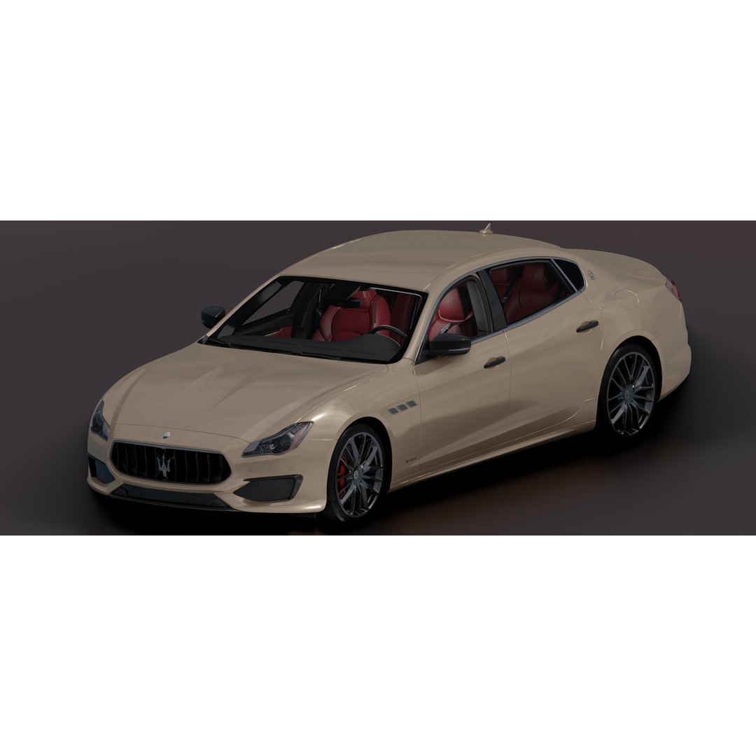 Maserati Quattro GTS 3D Model – Photorealistic Low Poly Car for Blender - View 34