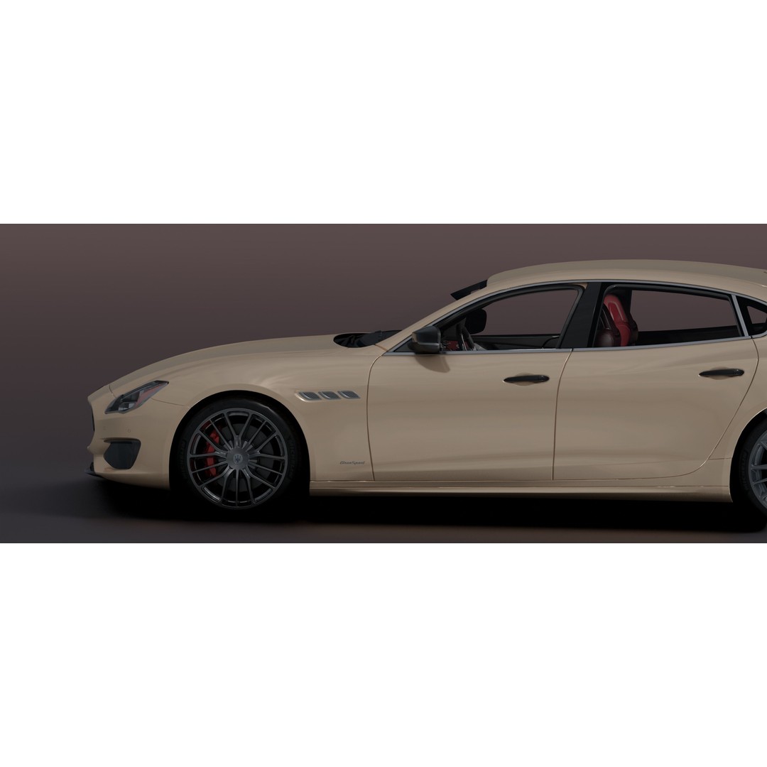 Maserati Quattro GTS 3D Model – Photorealistic Low Poly Car for Blender - View 40