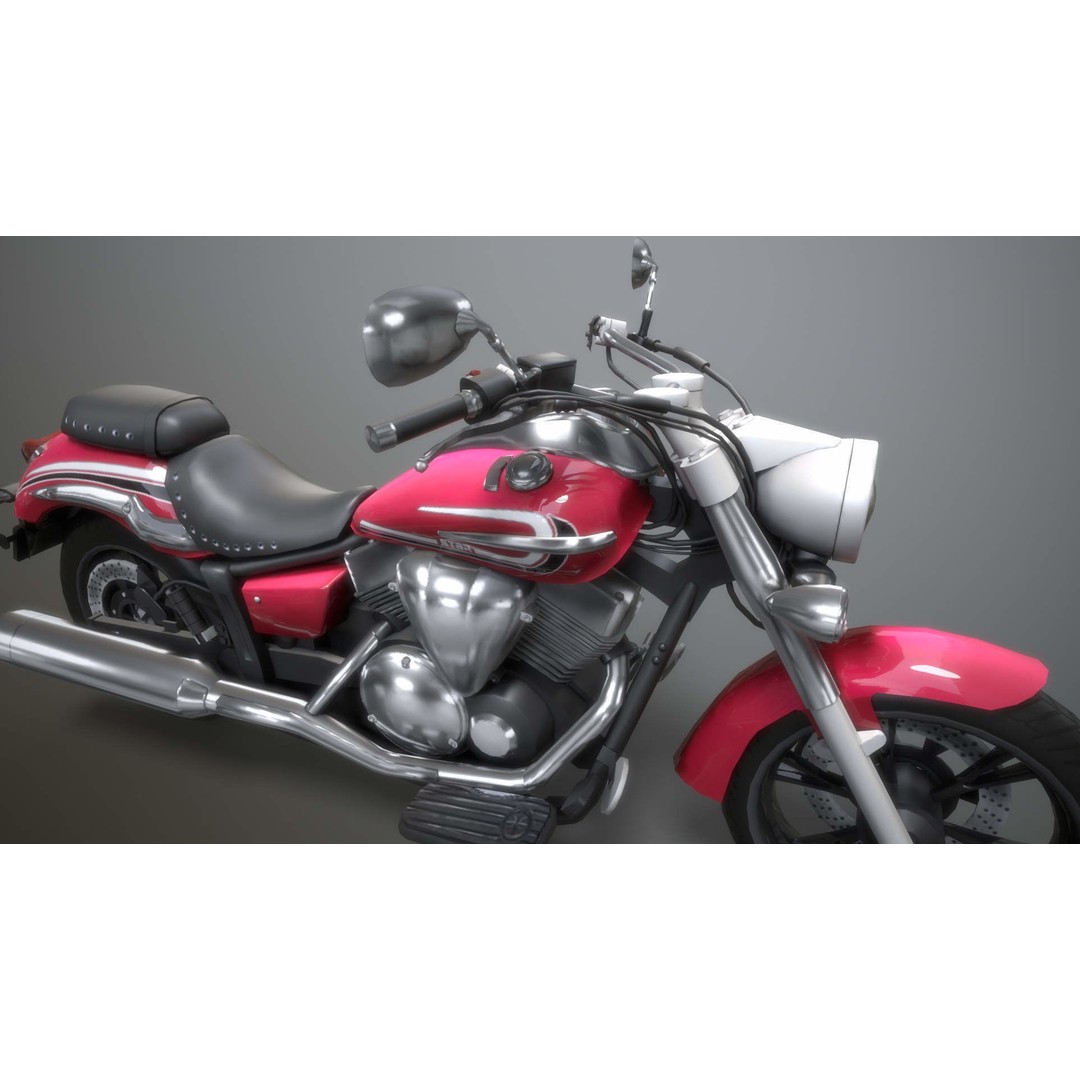 Yamaha Midnight Motorcycle 3D Model – Low Poly Game Asset, FBX - View 10