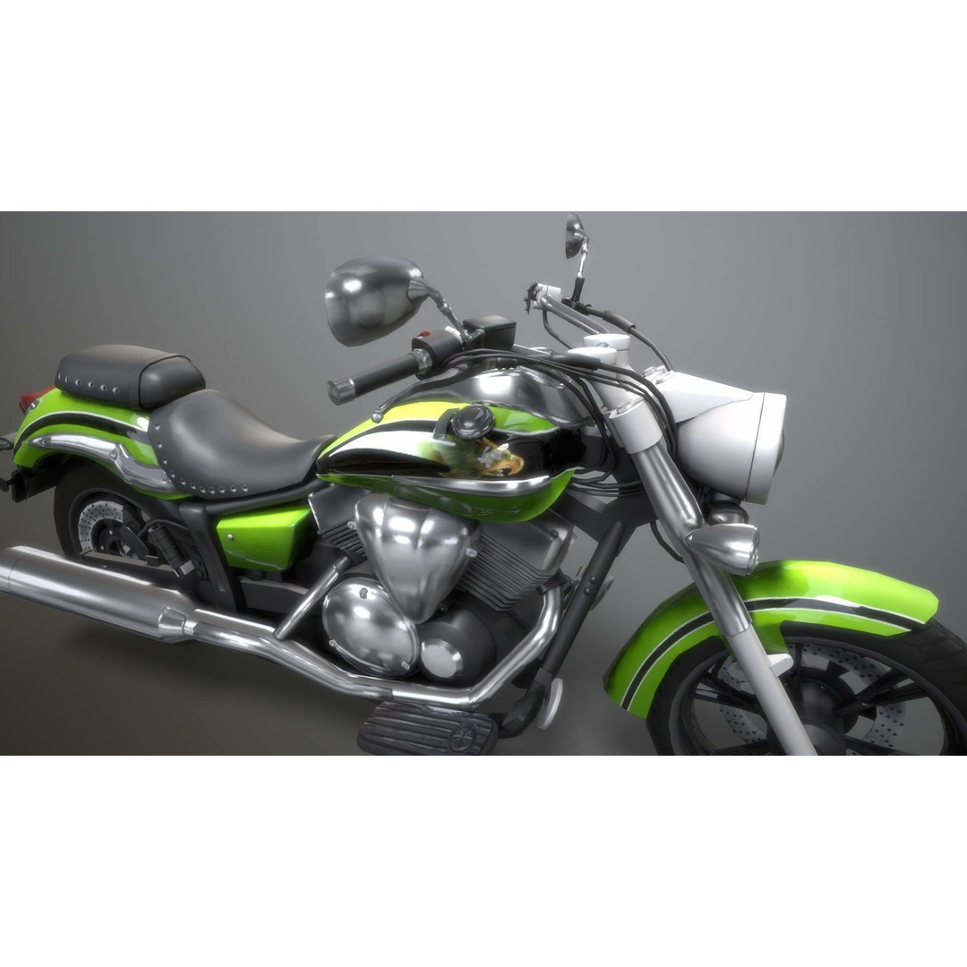 Yamaha Midnight Motorcycle 3D Model – Low Poly Game Asset, FBX - View 11