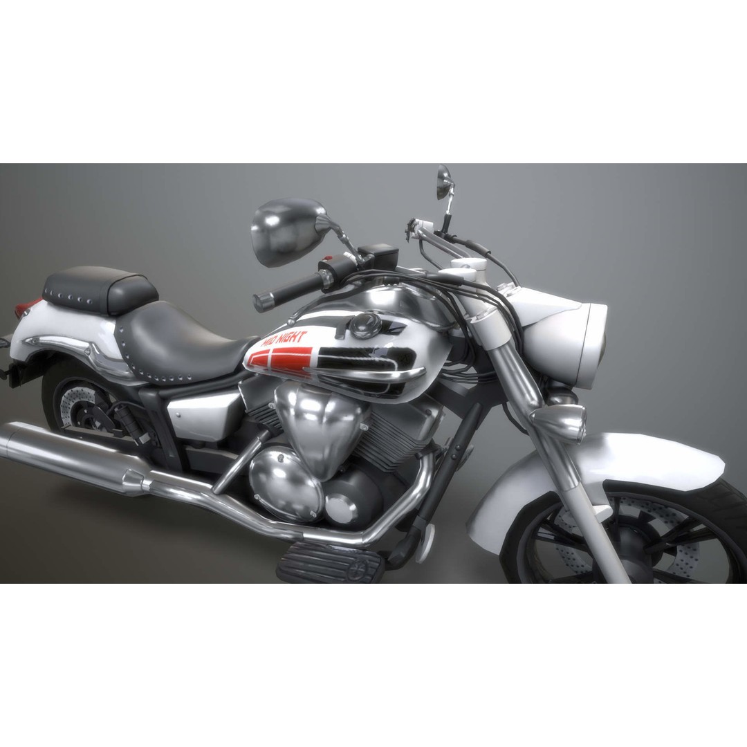 Yamaha Midnight Motorcycle 3D Model – Low Poly Game Asset, FBX - View 12