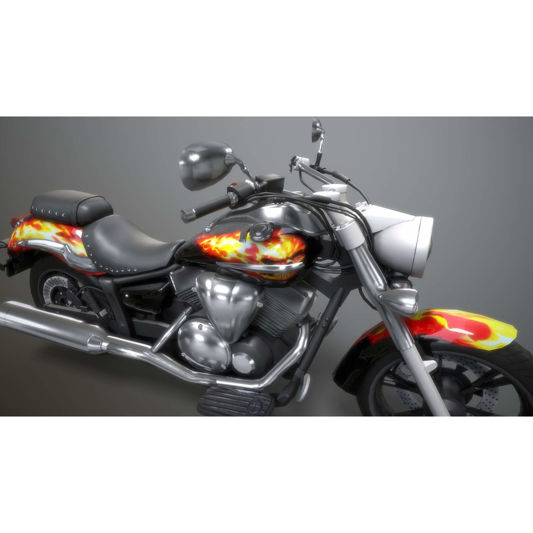 Yamaha Midnight Motorcycle 3D Model – Low Poly Game Asset, FBX - View 13