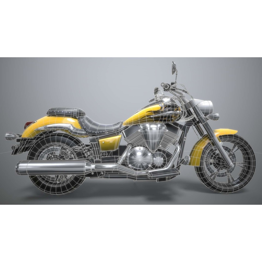 Yamaha Midnight Motorcycle 3D Model – Low Poly Game Asset, FBX - View 15
