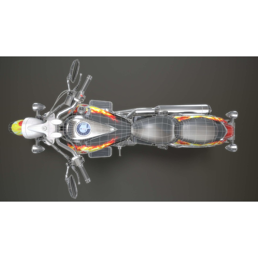 Yamaha Midnight Motorcycle 3D Model – Low Poly Game Asset, FBX - View 17