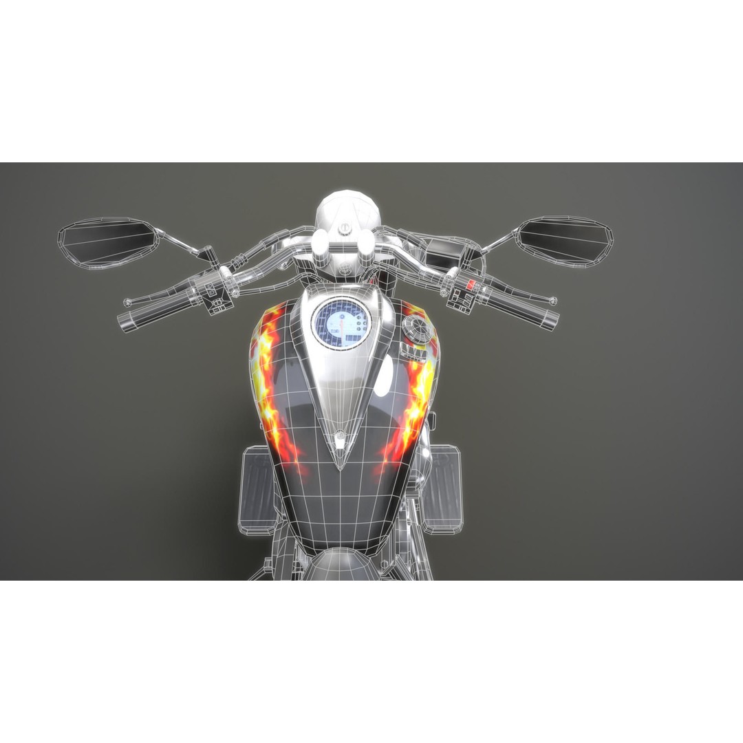 Yamaha Midnight Motorcycle 3D Model – Low Poly Game Asset, FBX - View 18