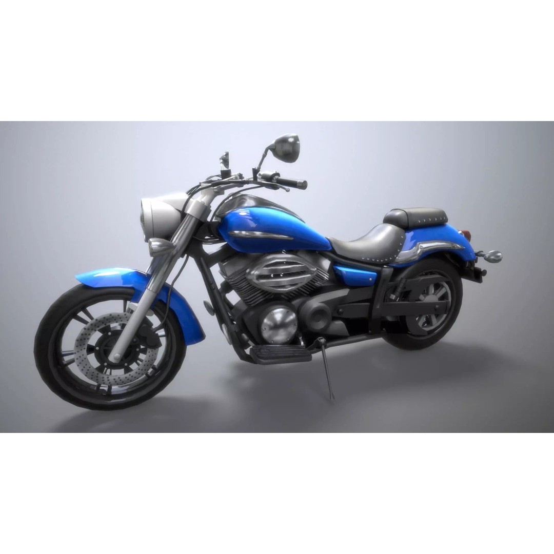 Yamaha Midnight Motorcycle 3D Model – Low Poly Game Asset, FBX - View 2