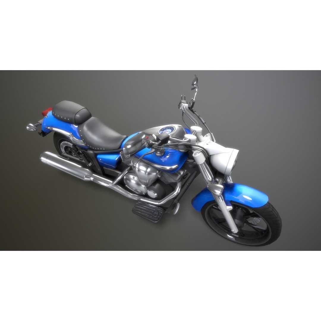 Yamaha Midnight Motorcycle 3D Model – Low Poly Game Asset, FBX - View 4