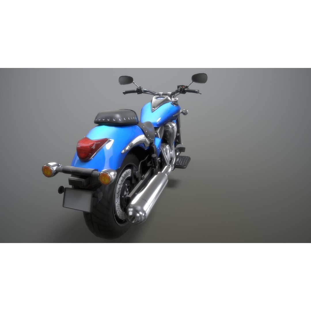 Yamaha Midnight Motorcycle 3D Model – Low Poly Game Asset, FBX - View 6