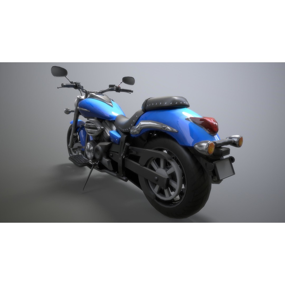 Yamaha Midnight Motorcycle 3D Model – Low Poly Game Asset, FBX - View 7