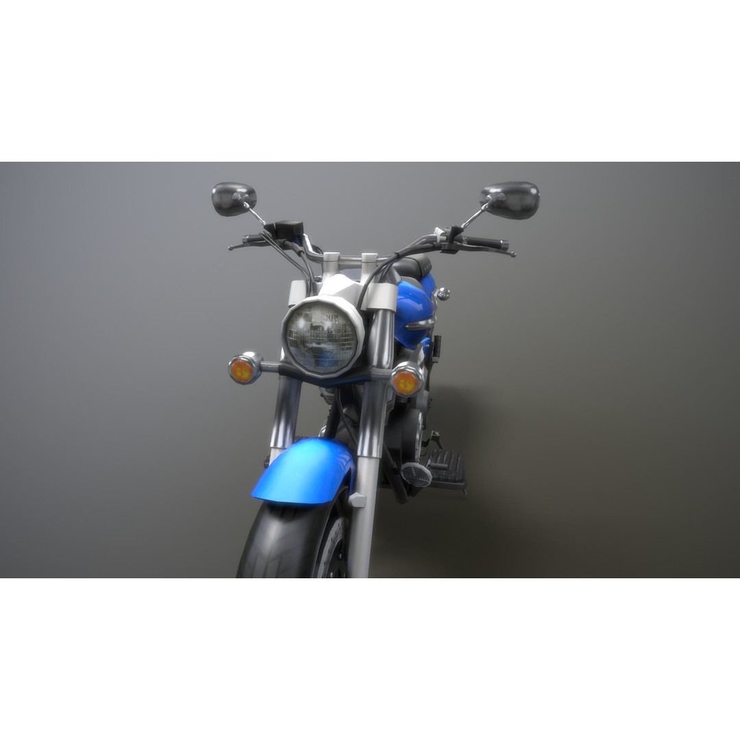 Yamaha Midnight Motorcycle 3D Model – Low Poly Game Asset, FBX - View 8