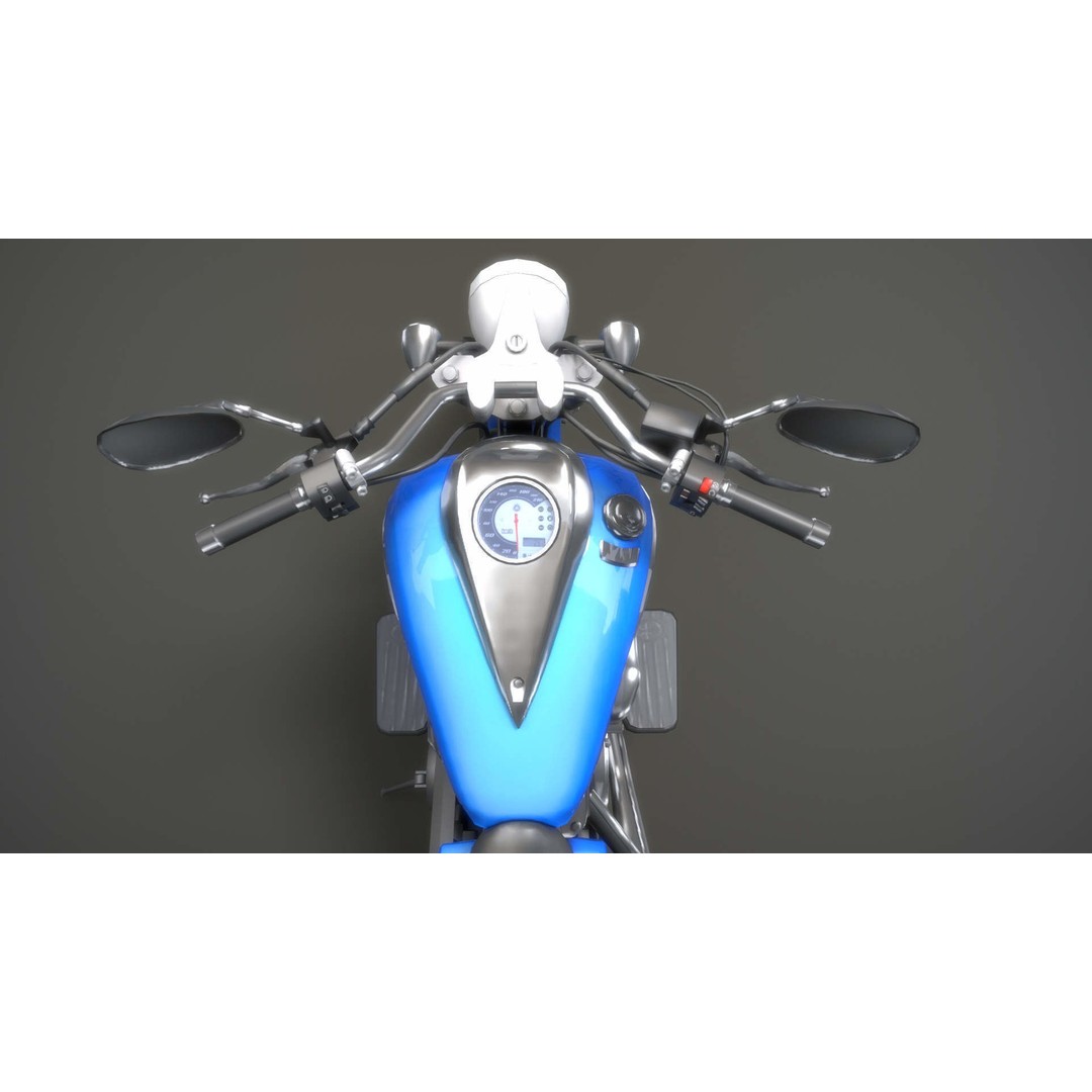 Yamaha Midnight Motorcycle 3D Model – Low Poly Game Asset, FBX - View 9