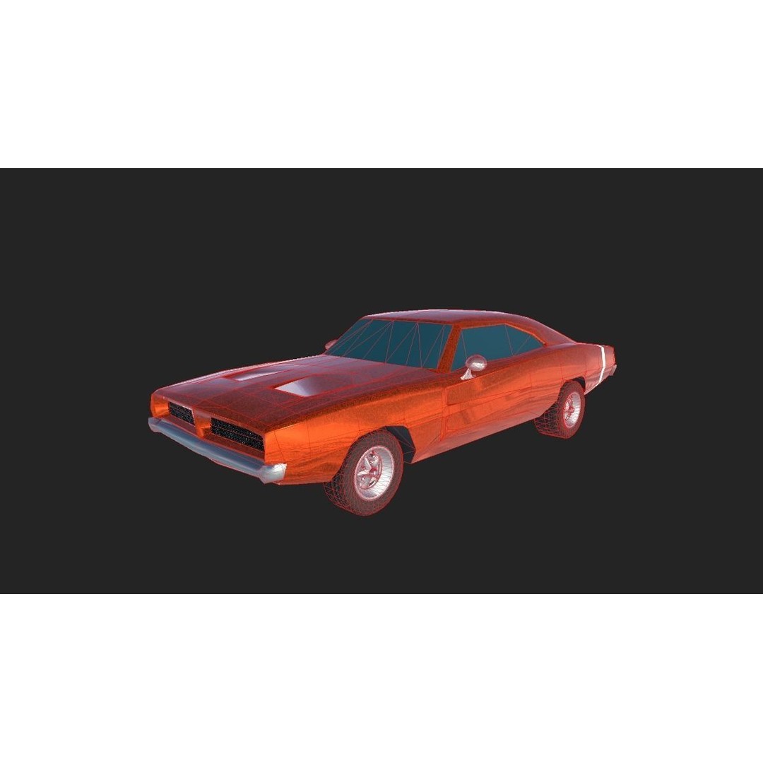 1970 Dodge Charger Replica 3D Model – Low Poly Game Asset, FBX