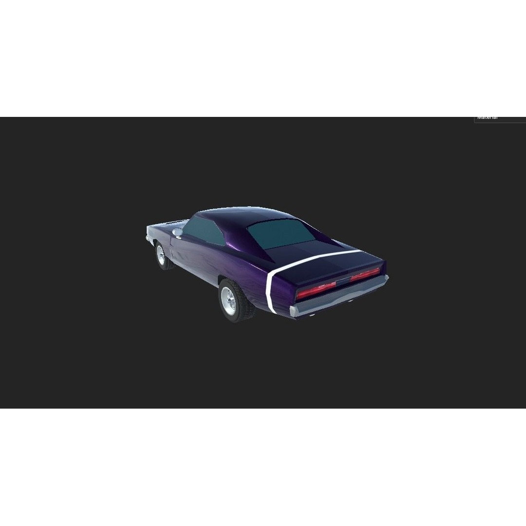 1970 Dodge Charger Replica 3D Model – Low Poly Game Asset, FBX - View 16