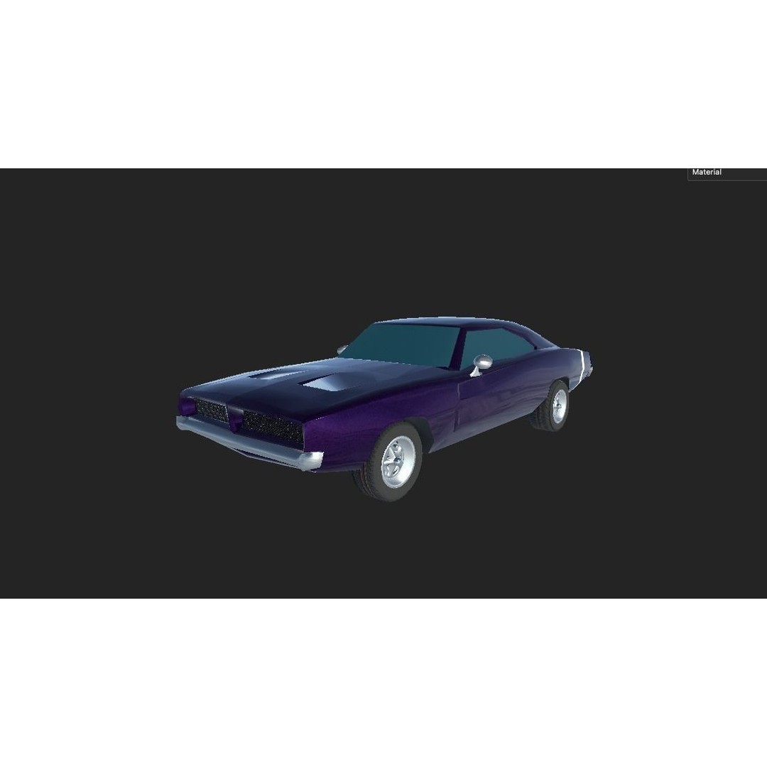 1970 Dodge Charger Replica 3D Model – Low Poly Game Asset, FBX - View 17