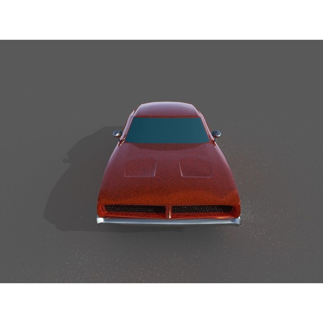 1970 Dodge Charger Replica 3D Model – Low Poly Game Asset, FBX - View 5