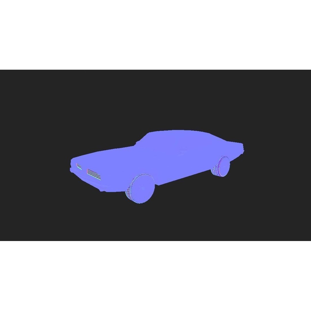 1970 Dodge Charger Replica 3D Model – Low Poly Game Asset, FBX - View 7