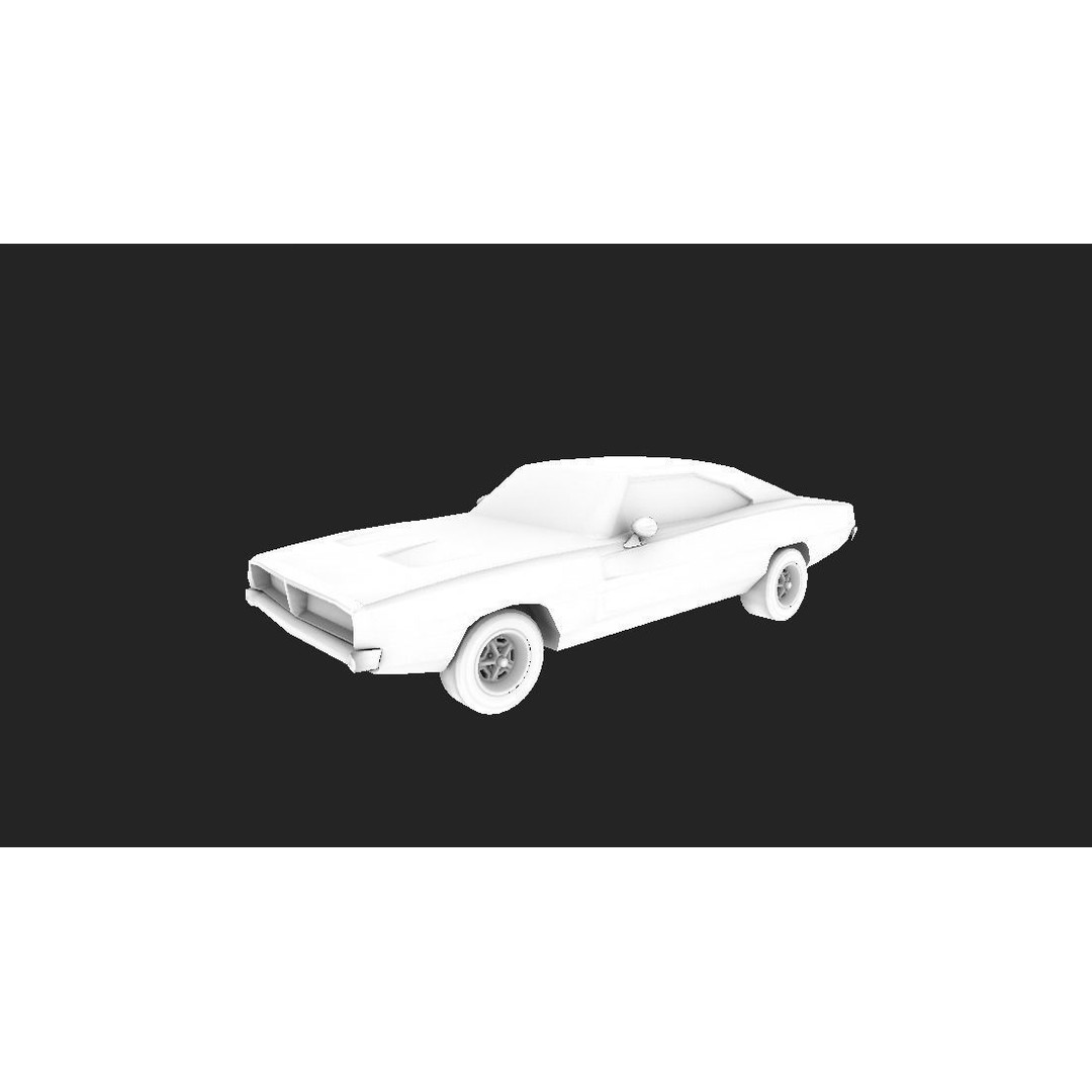 1970 Dodge Charger Replica 3D Model – Low Poly Game Asset, FBX - View 8