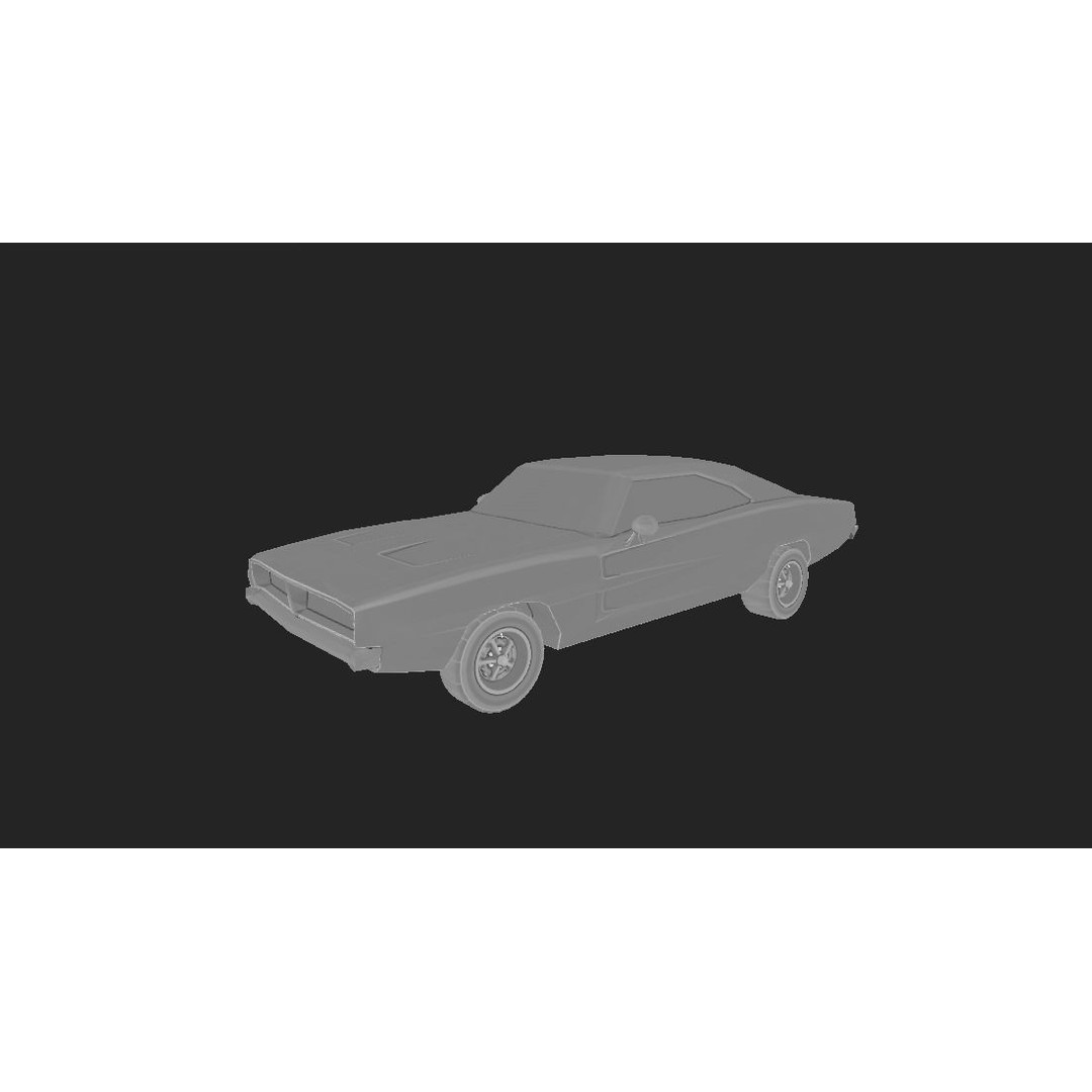 1970 Dodge Charger Replica 3D Model – Low Poly Game Asset, FBX - View 9
