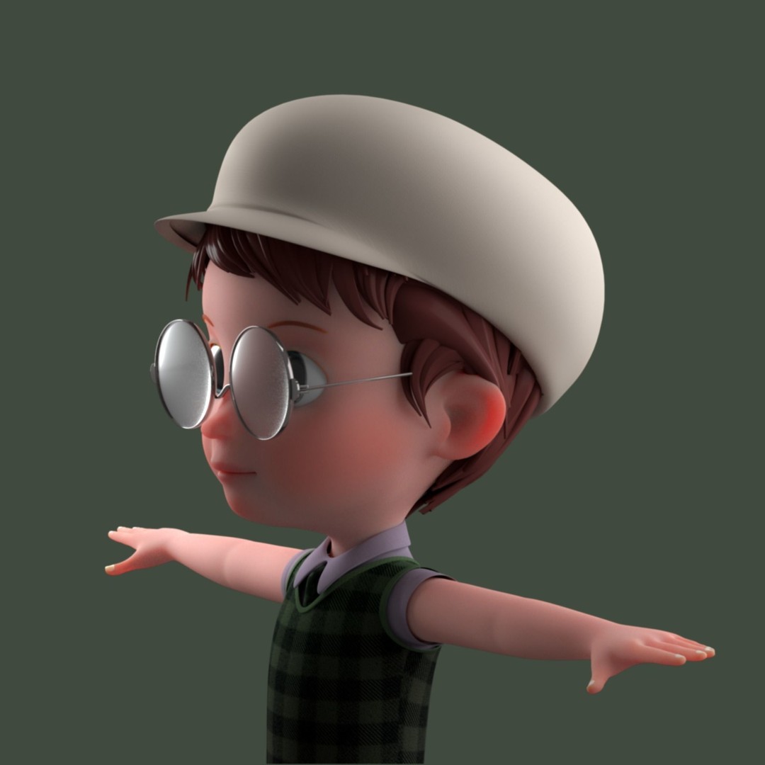 Cartoon Boy 3D Model – Low Poly Character, FBX, Game Ready - View 11