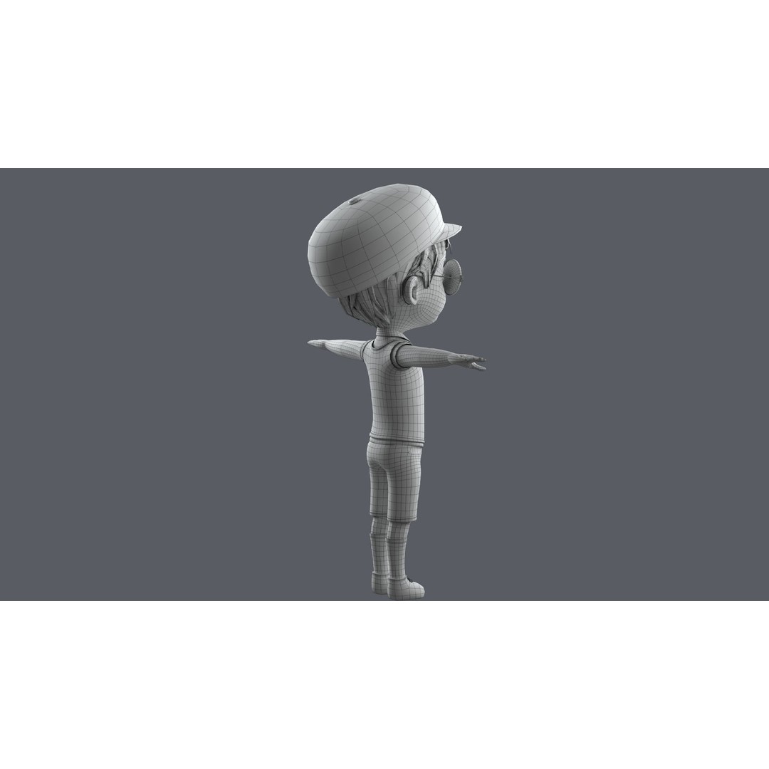Cartoon Boy 3D Model – Low Poly Character, FBX, Game Ready - View 27