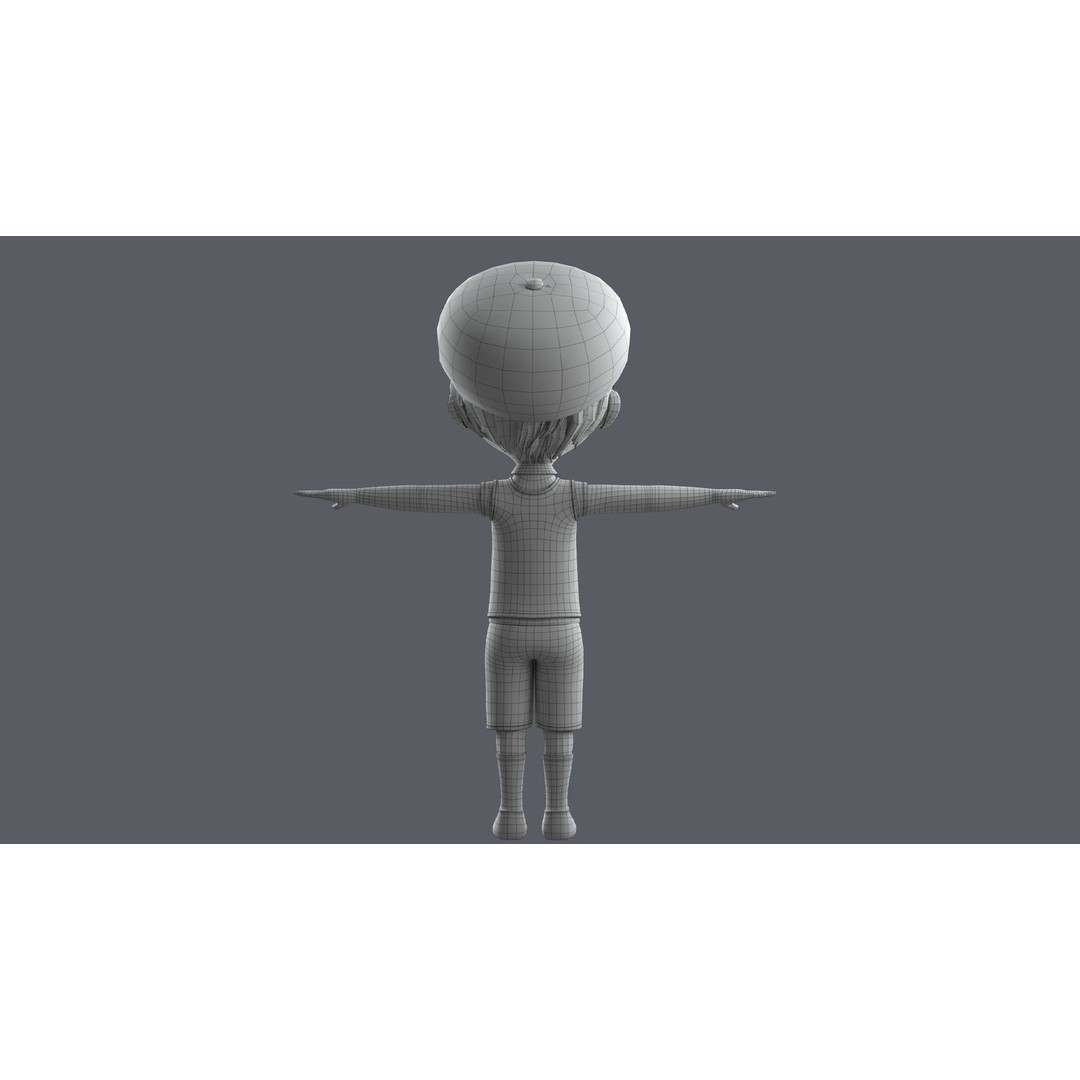Cartoon Boy 3D Model – Low Poly Character, FBX, Game Ready - View 28