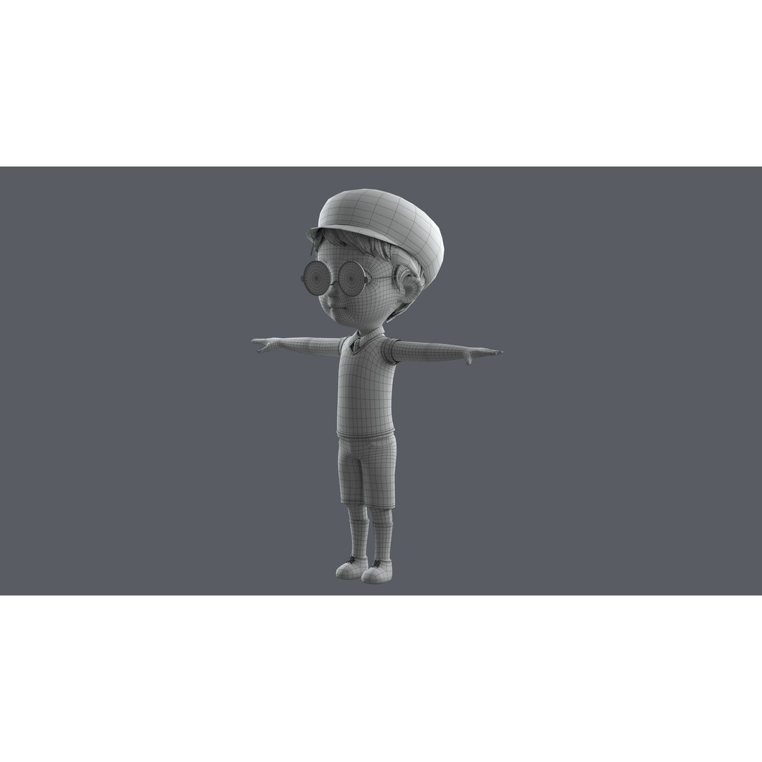 Cartoon Boy 3D Model – Low Poly Character, FBX, Game Ready - View 31
