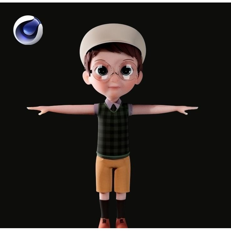 Cartoon Boy 3D Model – Low Poly Character, FBX, Game Ready - View 32