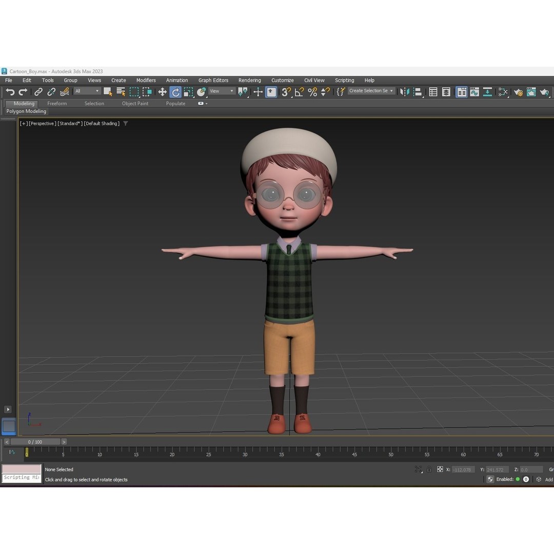 Cartoon Boy 3D Model – Low Poly Character, FBX, Game Ready - View 33