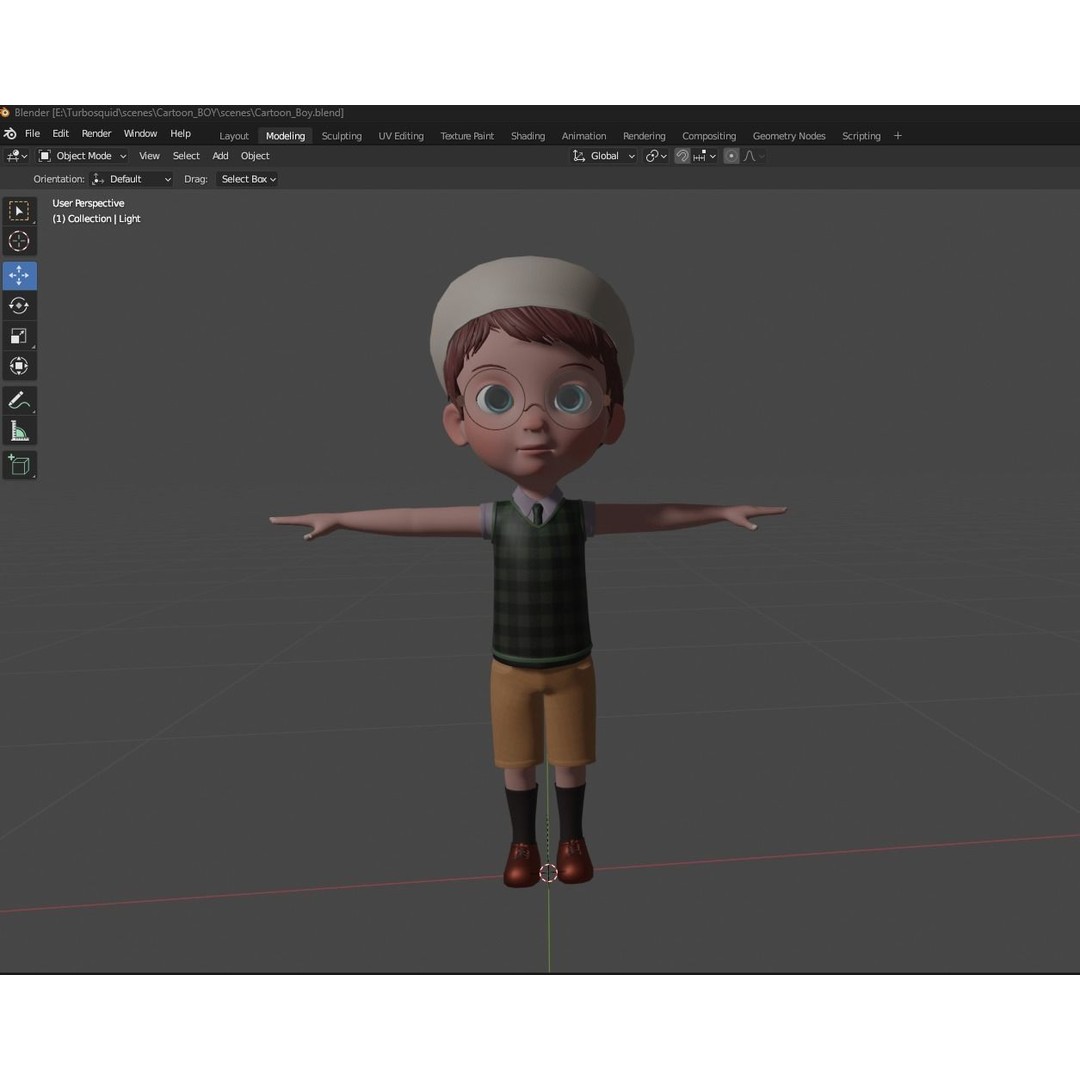 Cartoon Boy 3D Model – Low Poly Character, FBX, Game Ready - View 34