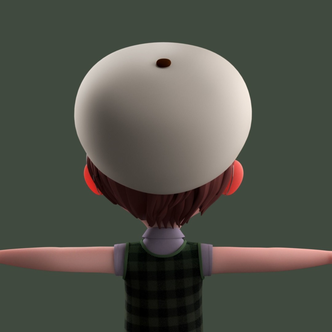Cartoon Boy 3D Model – Low Poly Character, FBX, Game Ready - View 9