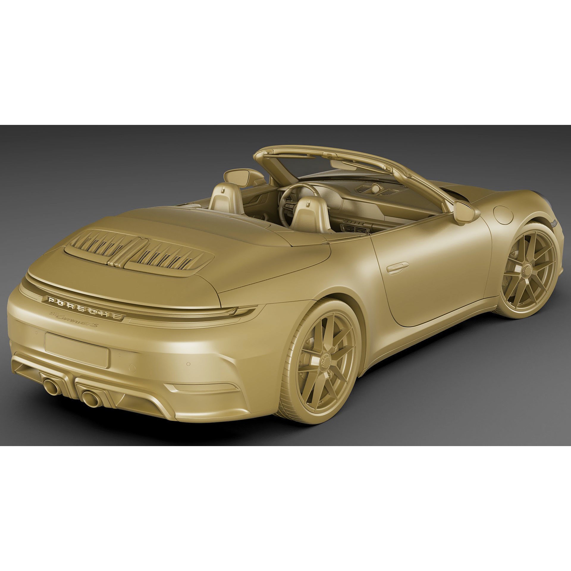 Porsche 911 Carrera GTS Cabriolet - High-Poly 3D Model - View 39