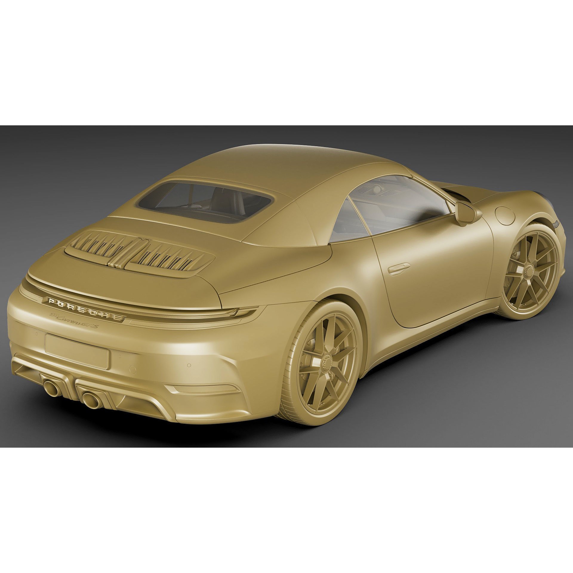 Porsche 911 Carrera GTS Cabriolet - High-Poly 3D Model - View 40