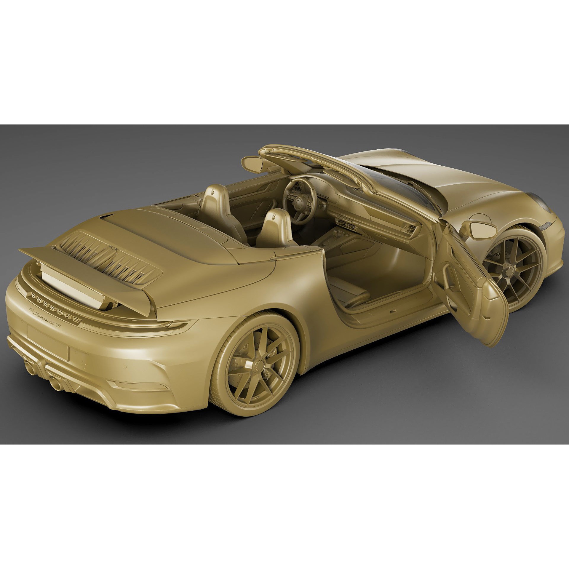 Porsche 911 Carrera GTS Cabriolet - High-Poly 3D Model - View 43