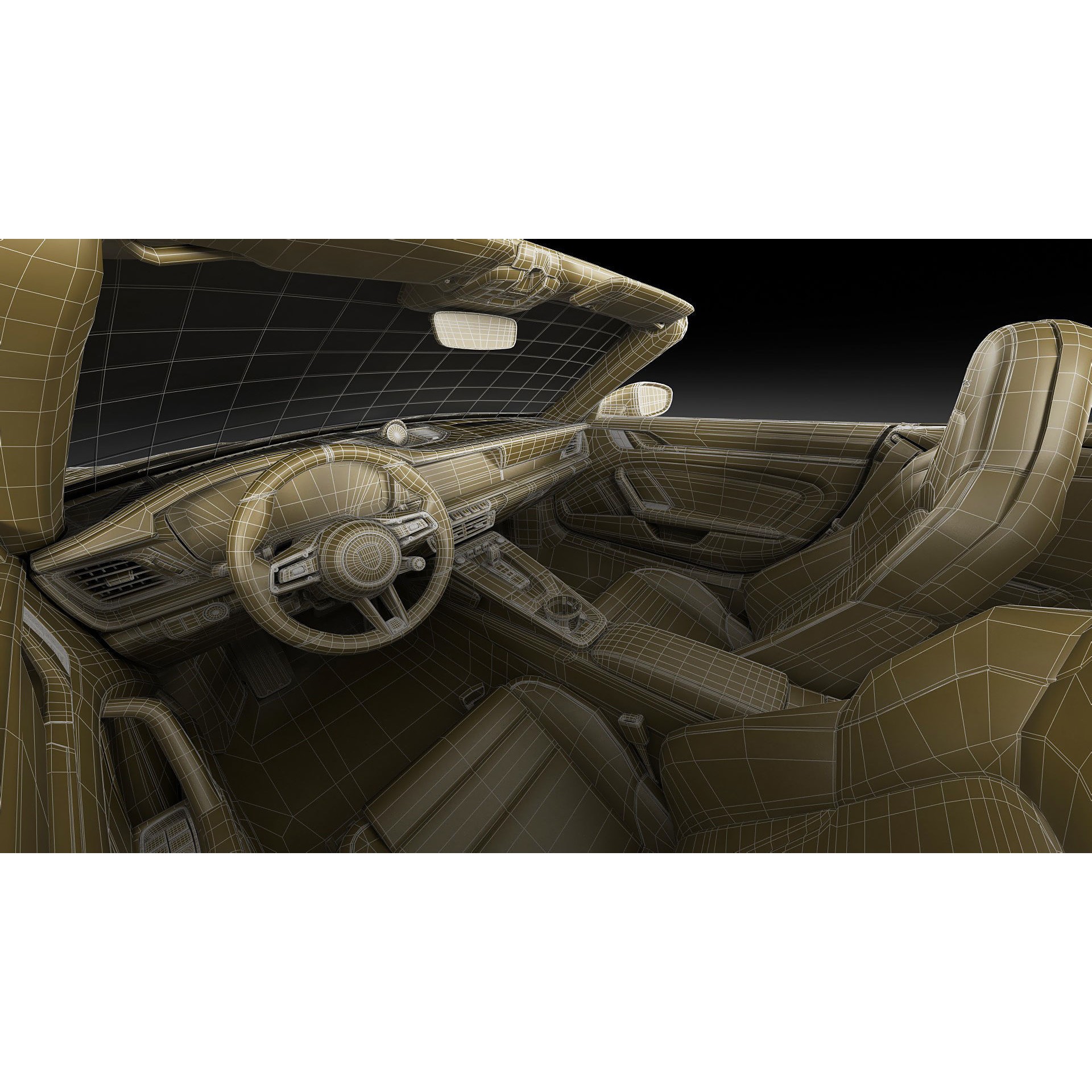 Porsche 911 Carrera GTS Cabriolet - High-Poly 3D Model - View 48