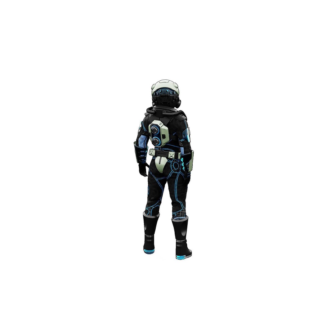 Cyber Astronaut-F 3D Model – Rigged Sci-Fi Character for Animation - View 12