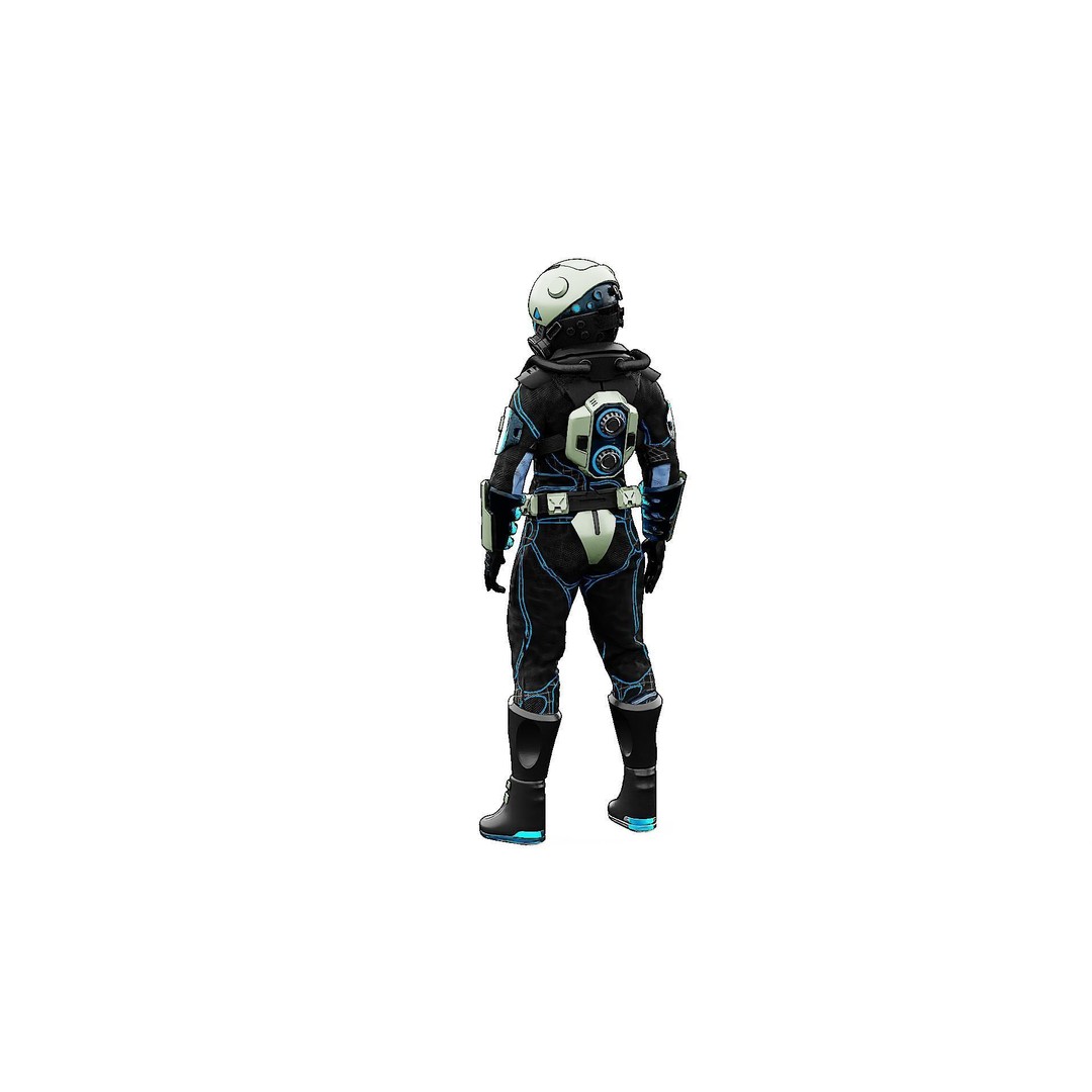 Cyber Astronaut-F 3D Model – Rigged Sci-Fi Character for Animation - View 15