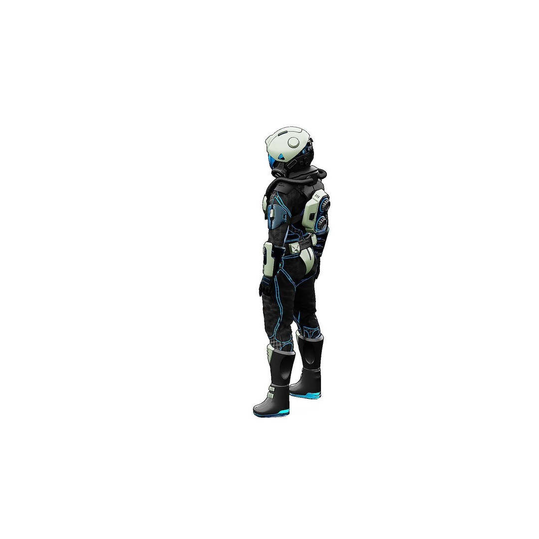 Cyber Astronaut-F 3D Model – Rigged Sci-Fi Character for Animation - View 17