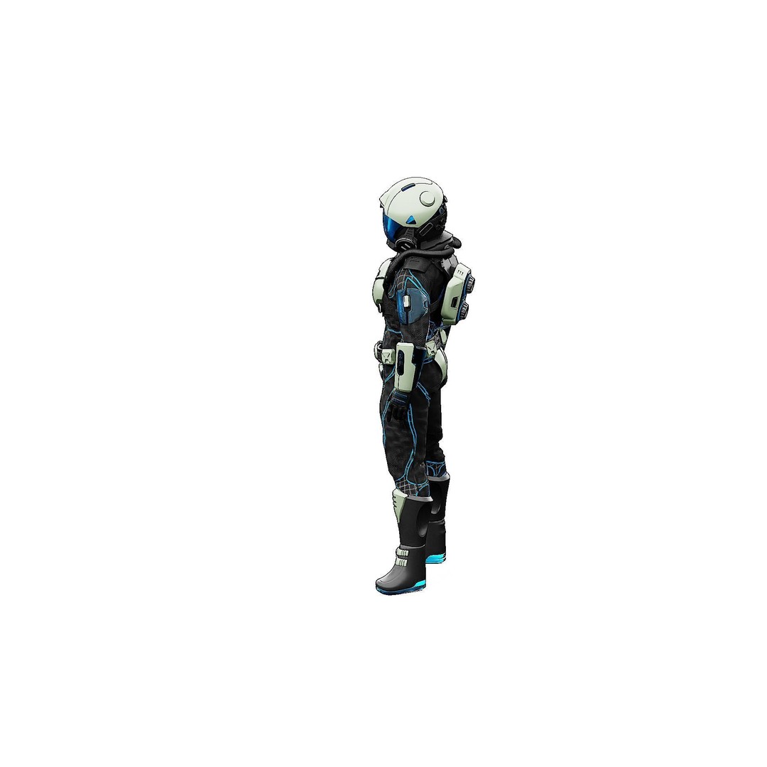 Cyber Astronaut-F 3D Model – Rigged Sci-Fi Character for Animation - View 18